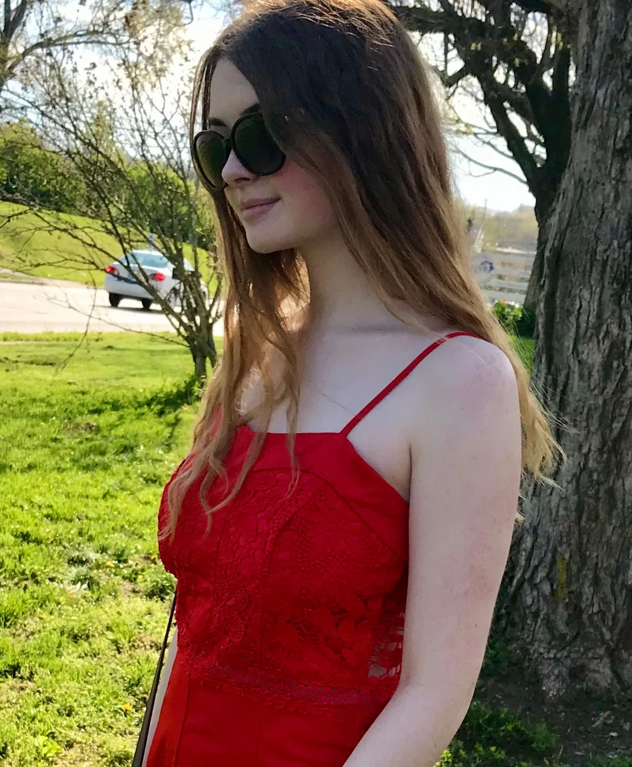 Red Lace Jumpsuit with Adjustable Straps