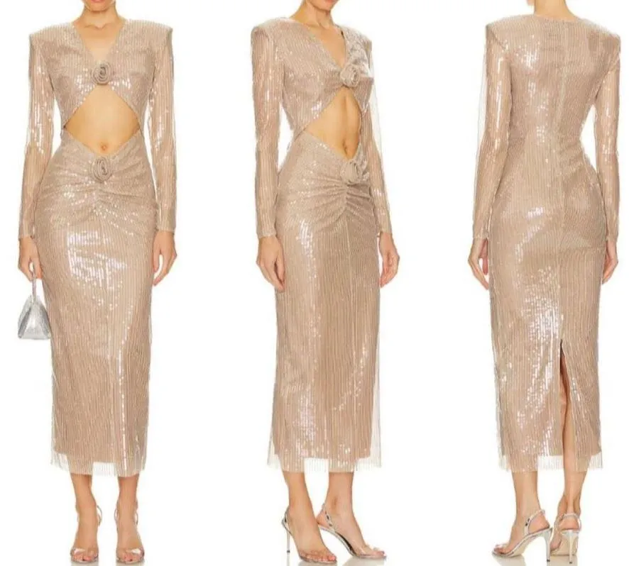 REGINA Gold Cut Out Bodycon Dress