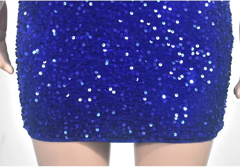 Royal Blue Sequin Bodycon Mini Dress – for Night Out & Cocktail Parties
