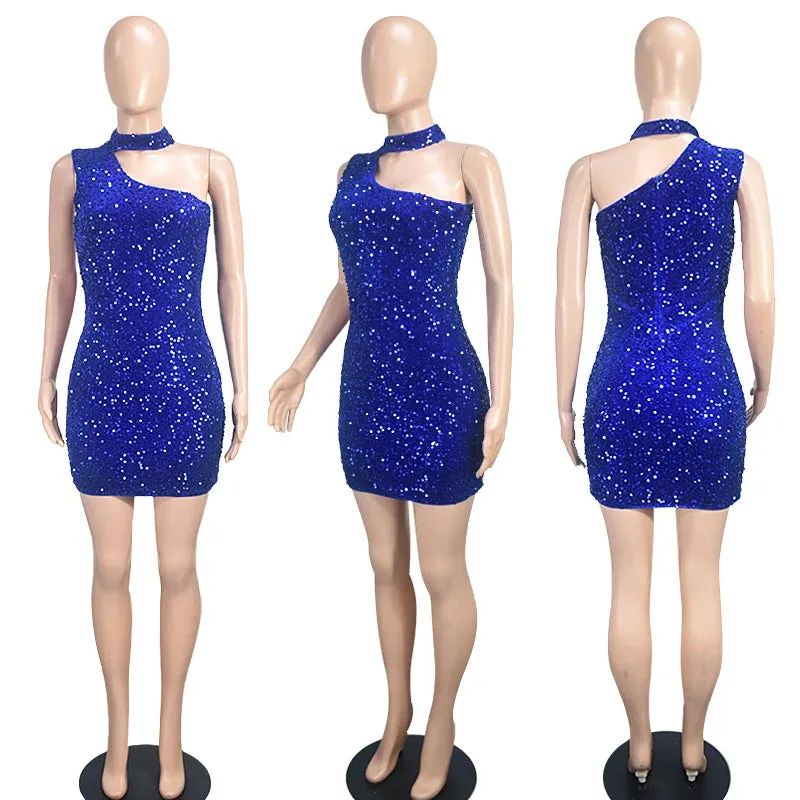 Royal Blue Sequin Bodycon Mini Dress – for Night Out & Cocktail Parties