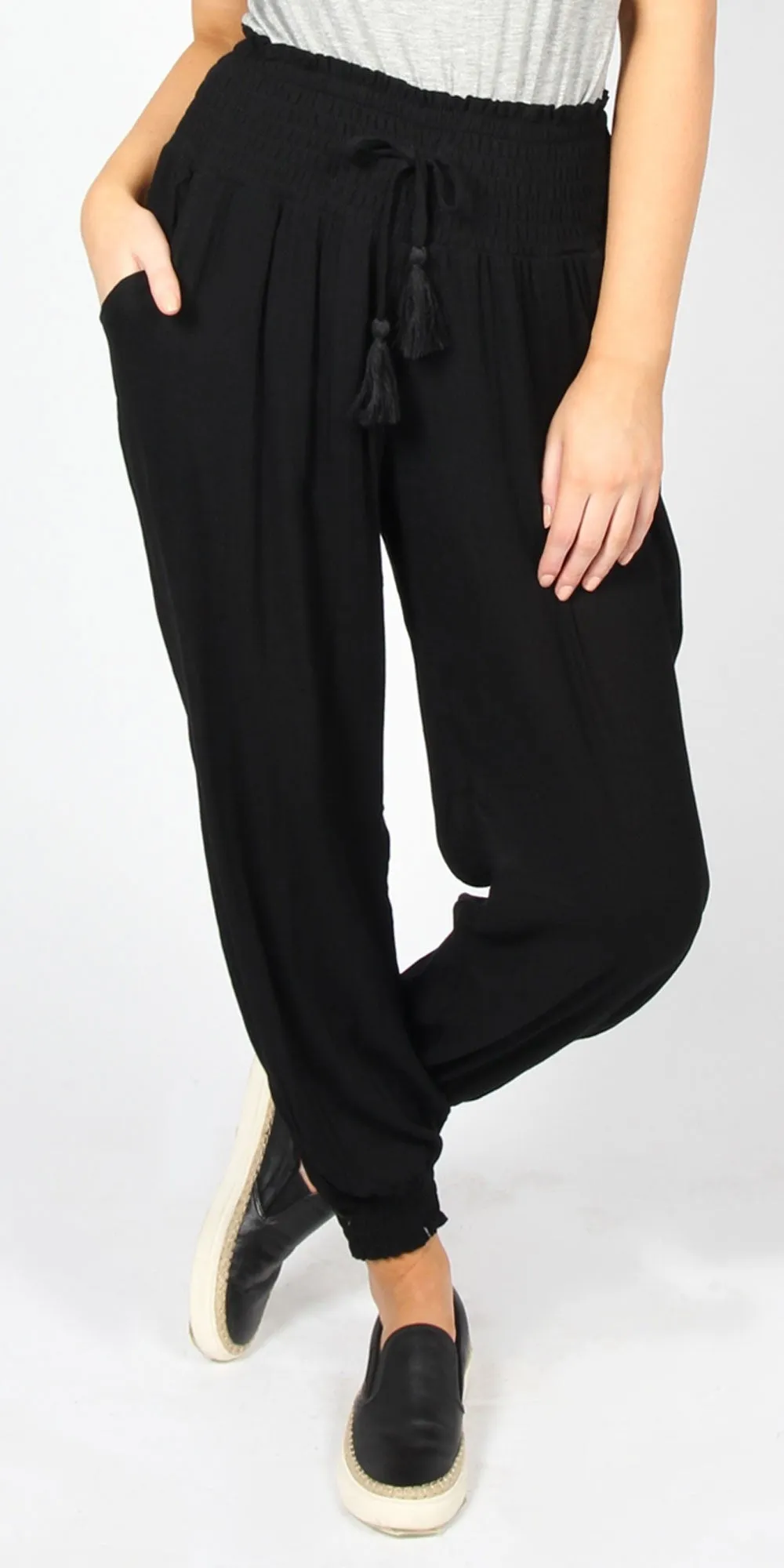 SASS Geanie Crinkle Pants Black