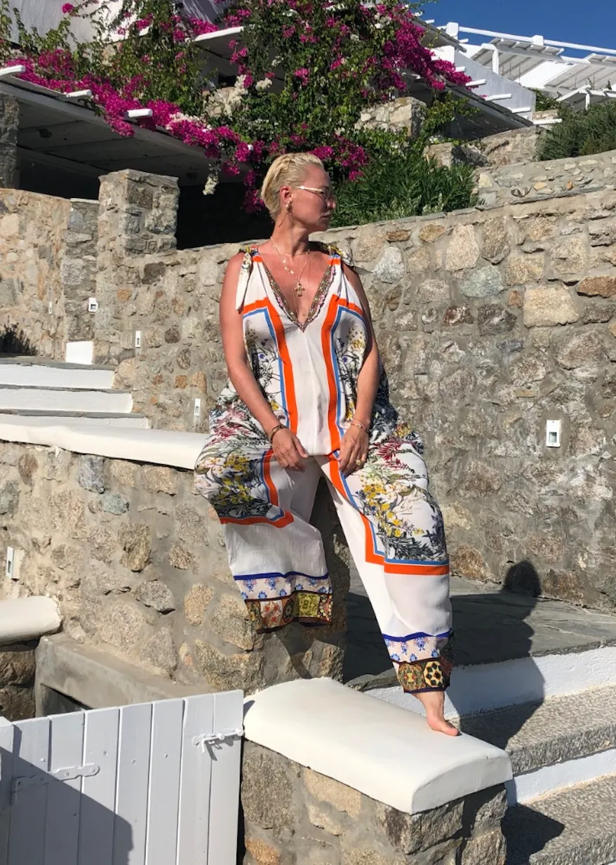 SCARF TIE JUMPSUIT GONE COAST