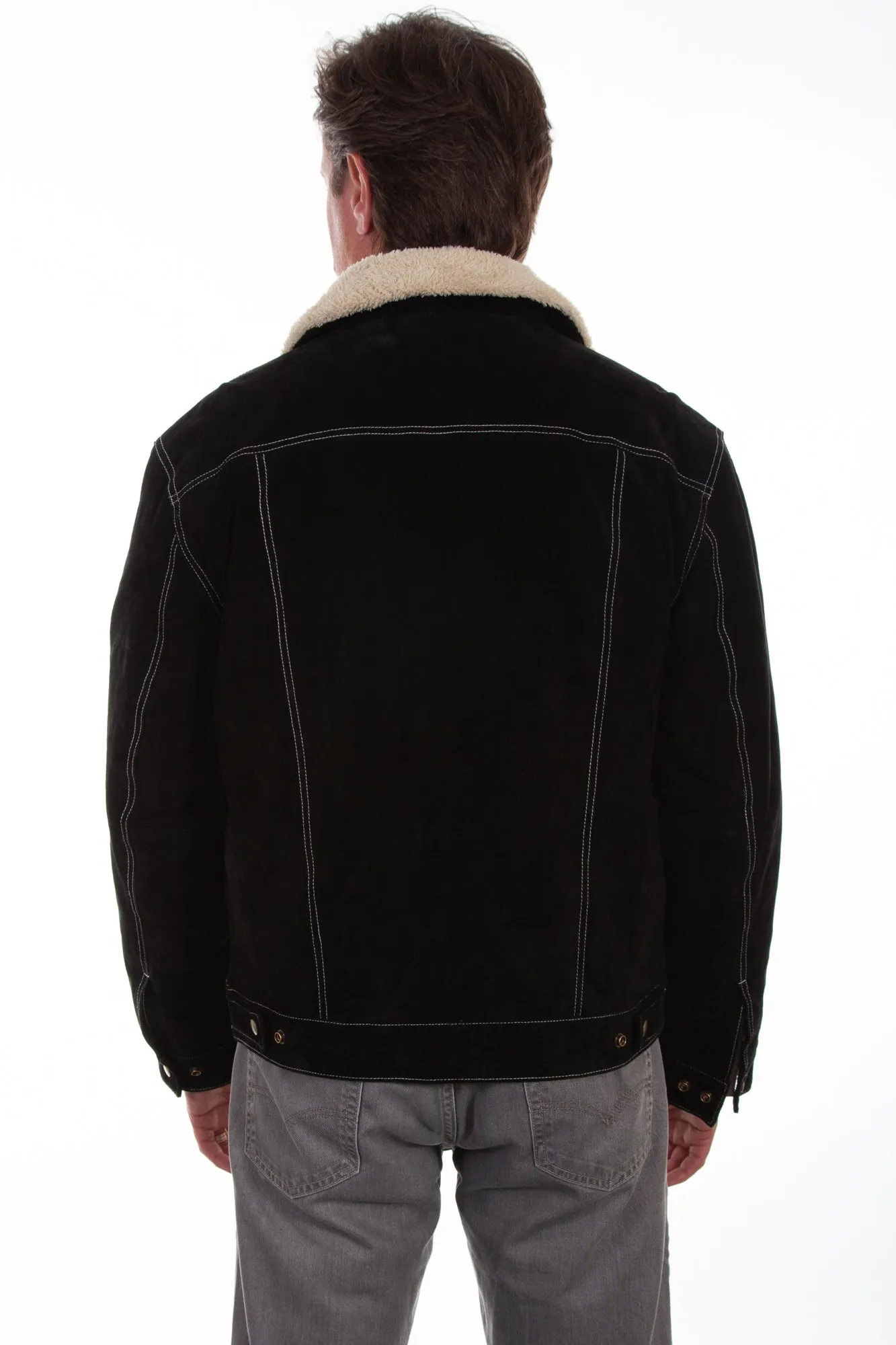 Scully Mens Black Boar Suede Jean Jacket