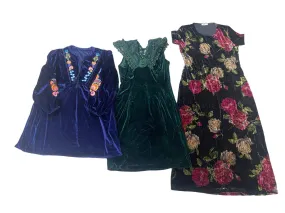 Shiny Velvet Dresses & Tops - 11 Pcs