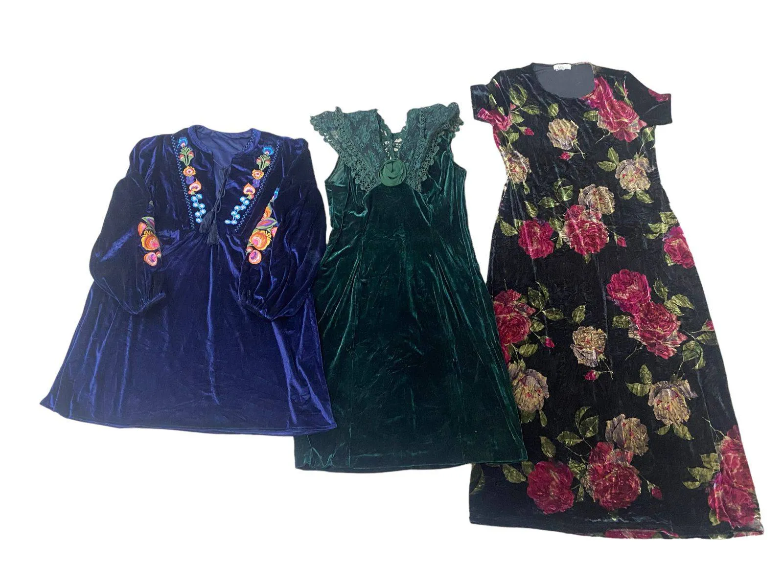 Shiny Velvet Dresses & Tops - 11 Pcs