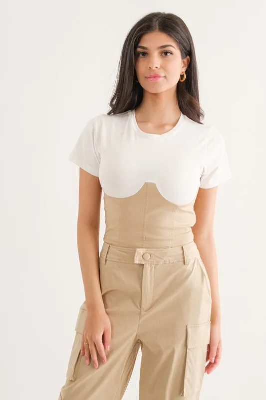 Short Sleeve Corset T-Shirt