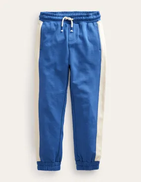 Side Panel Texture Joggers-Bluing Blue