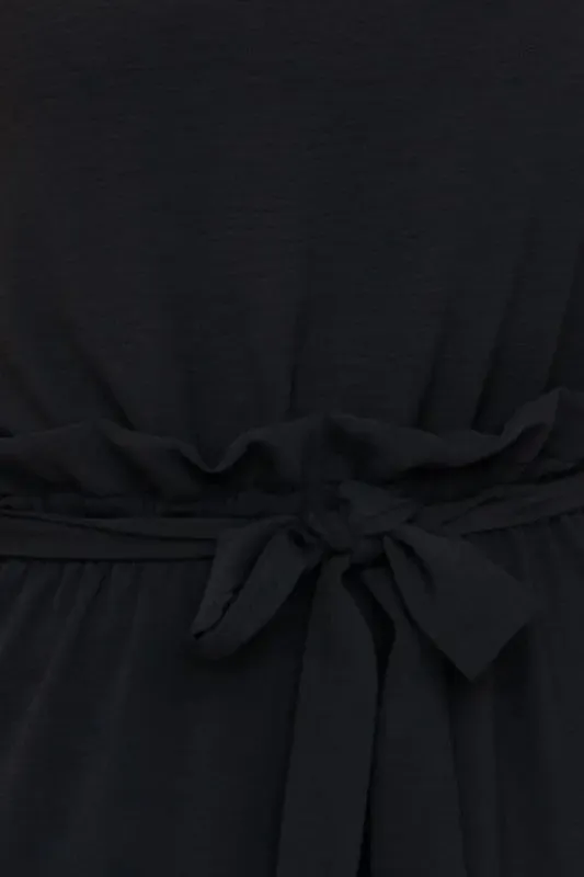 Sleeveless One Shoulder Waist Tie Jumpsuit