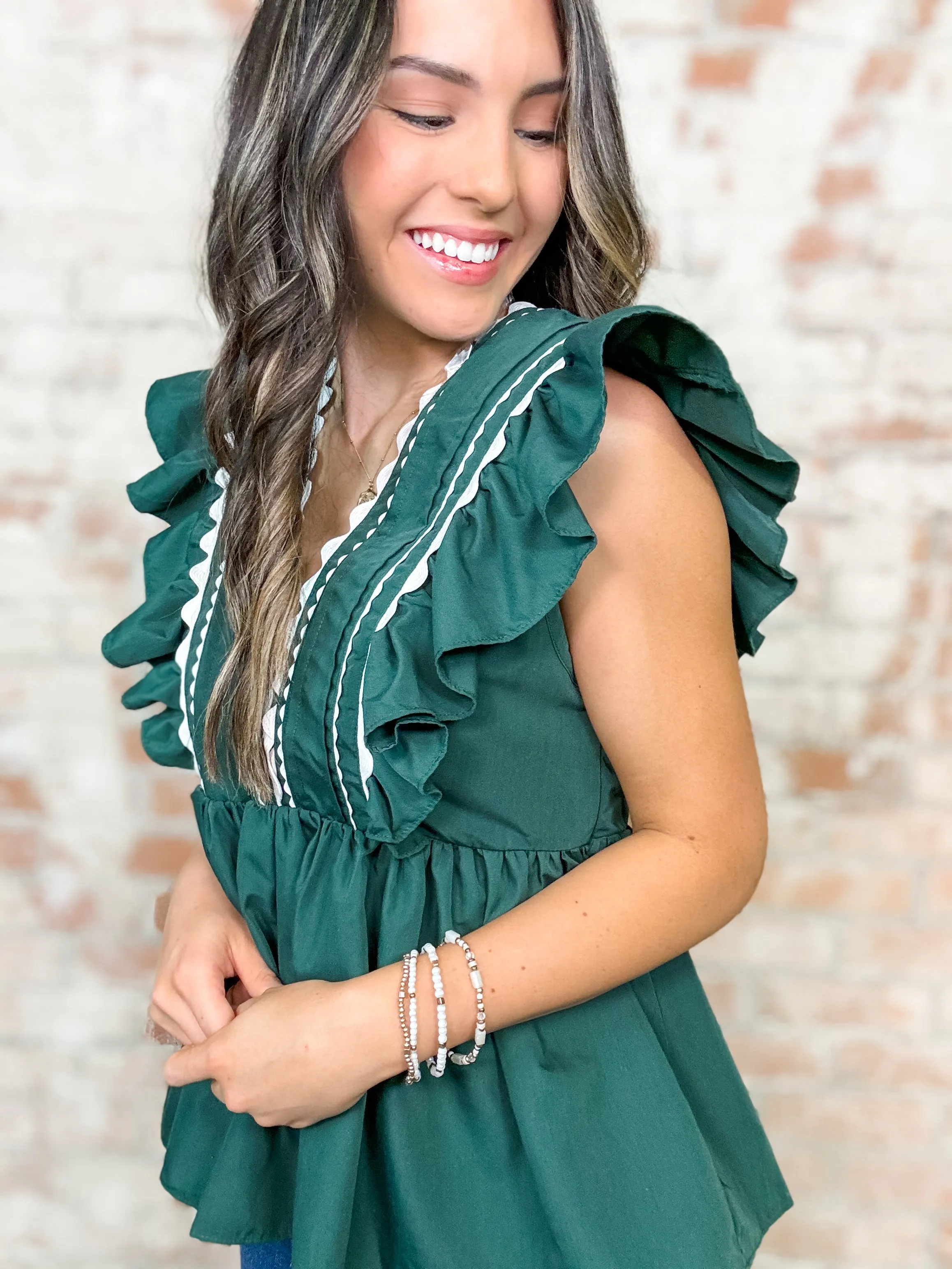Slidell Ric Rac Ruffle Top - FINAL SALE