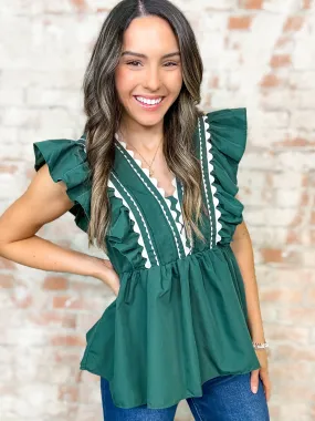 Slidell Ric Rac Ruffle Top - FINAL SALE