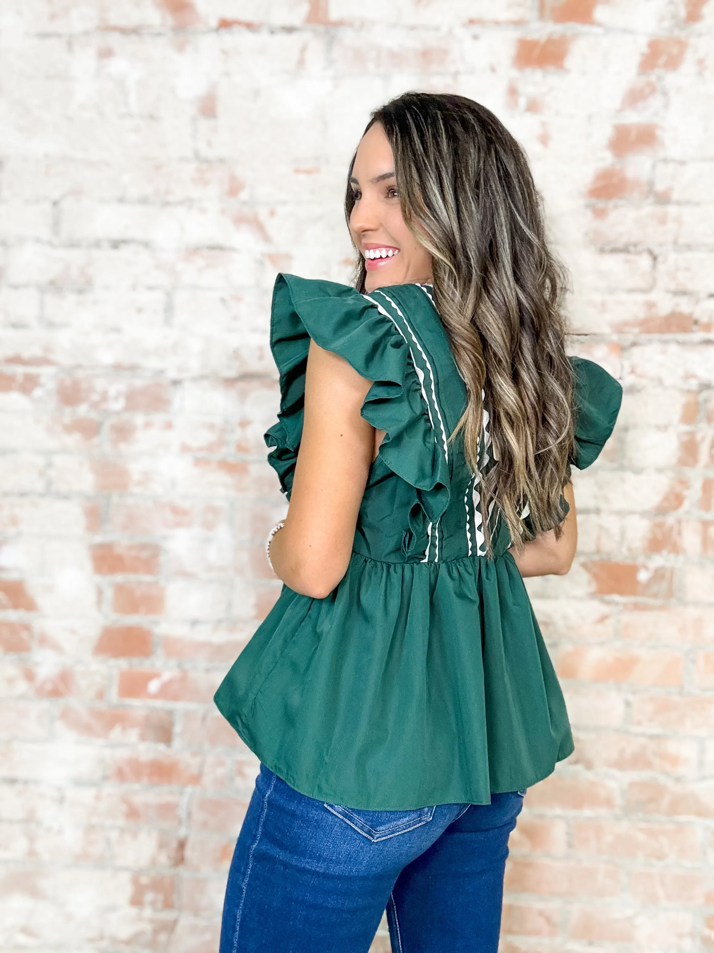Slidell Ric Rac Ruffle Top - FINAL SALE