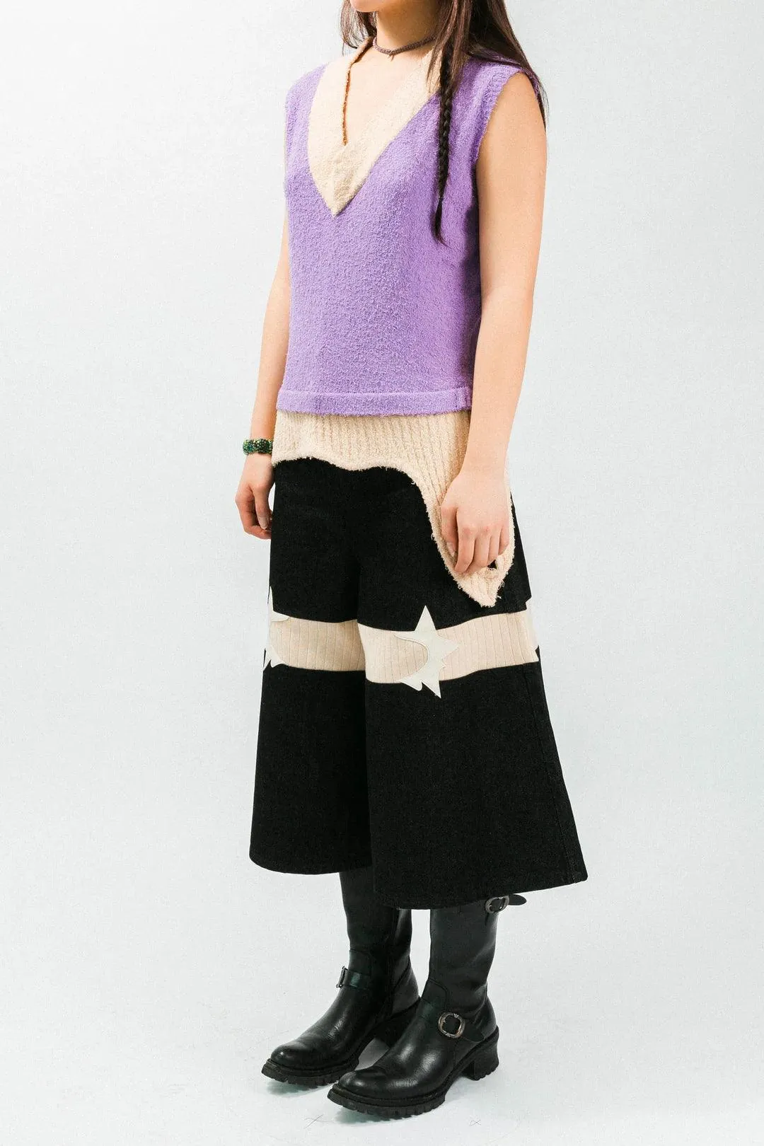 Star Logo Ribbed Culottes