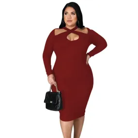 Sweet Dreams Ribbed Cutout Sweater Dress