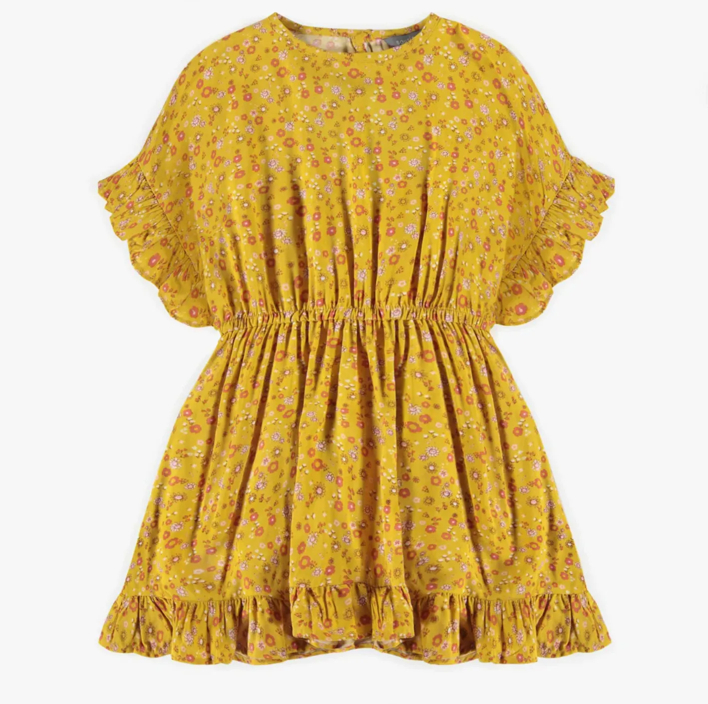 The Flowery Ruffle Dress - Yellow - KIDS