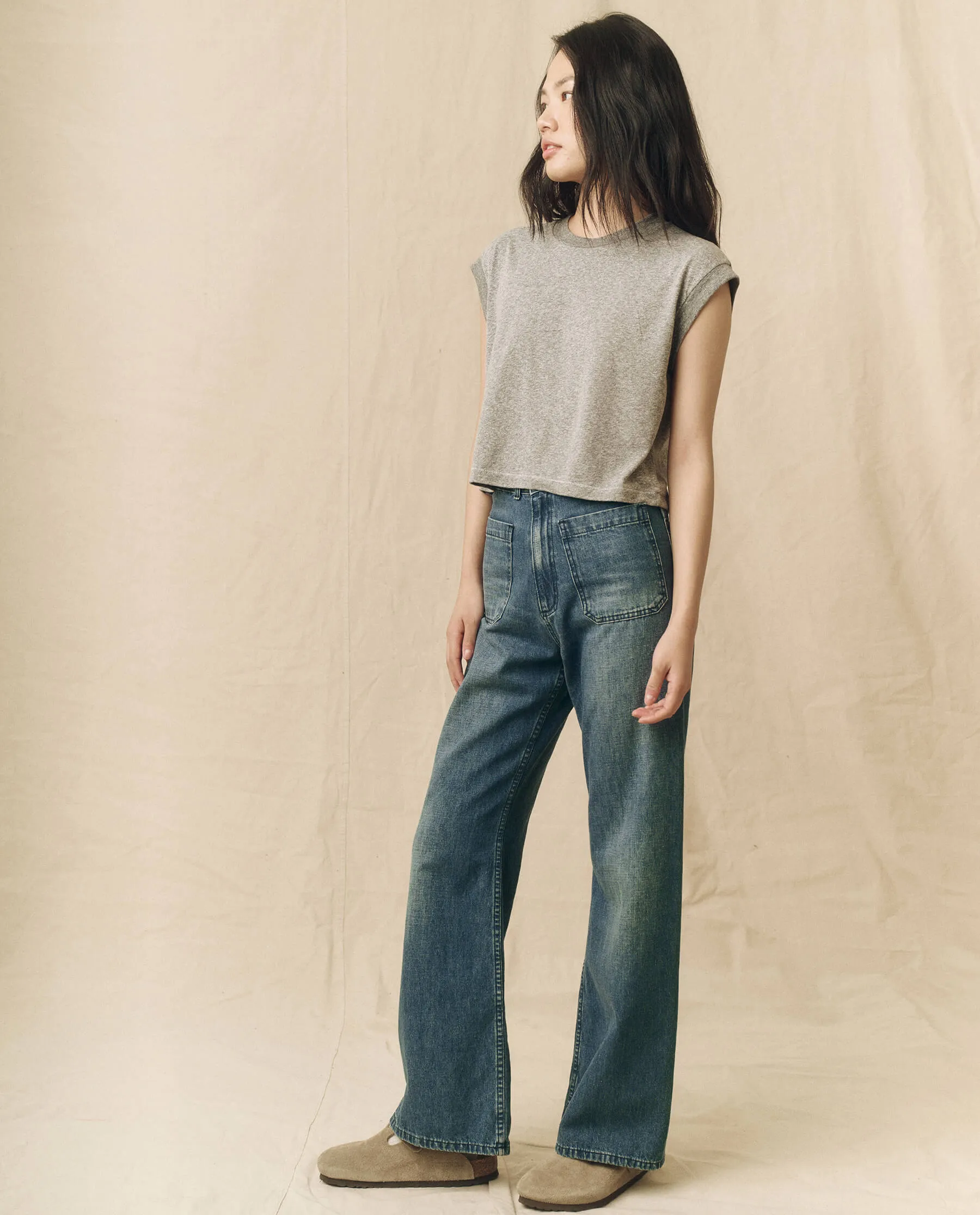 The Square Tee. -- Heather Grey