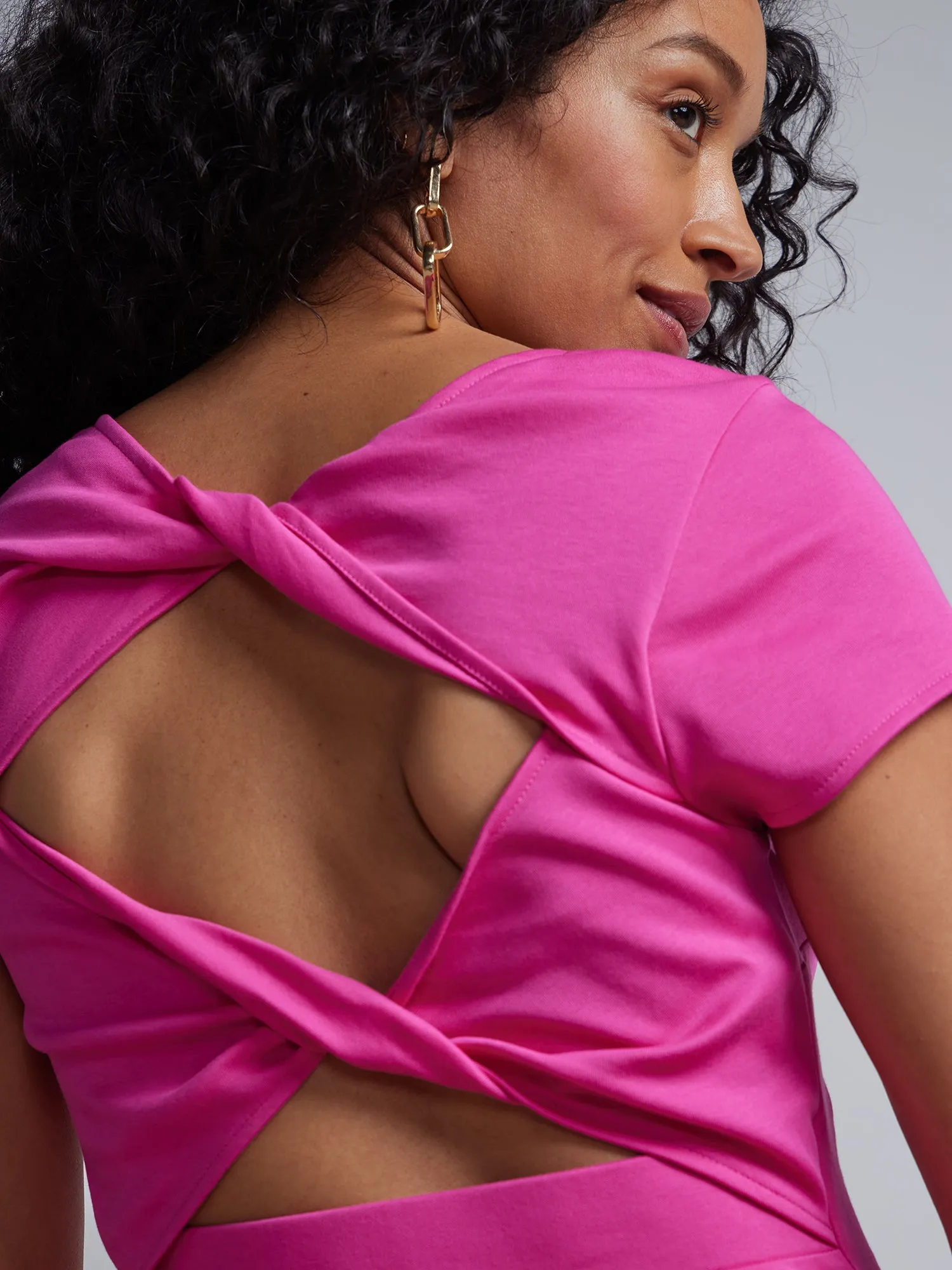 Twist-Back Shift Dress - City Knits
