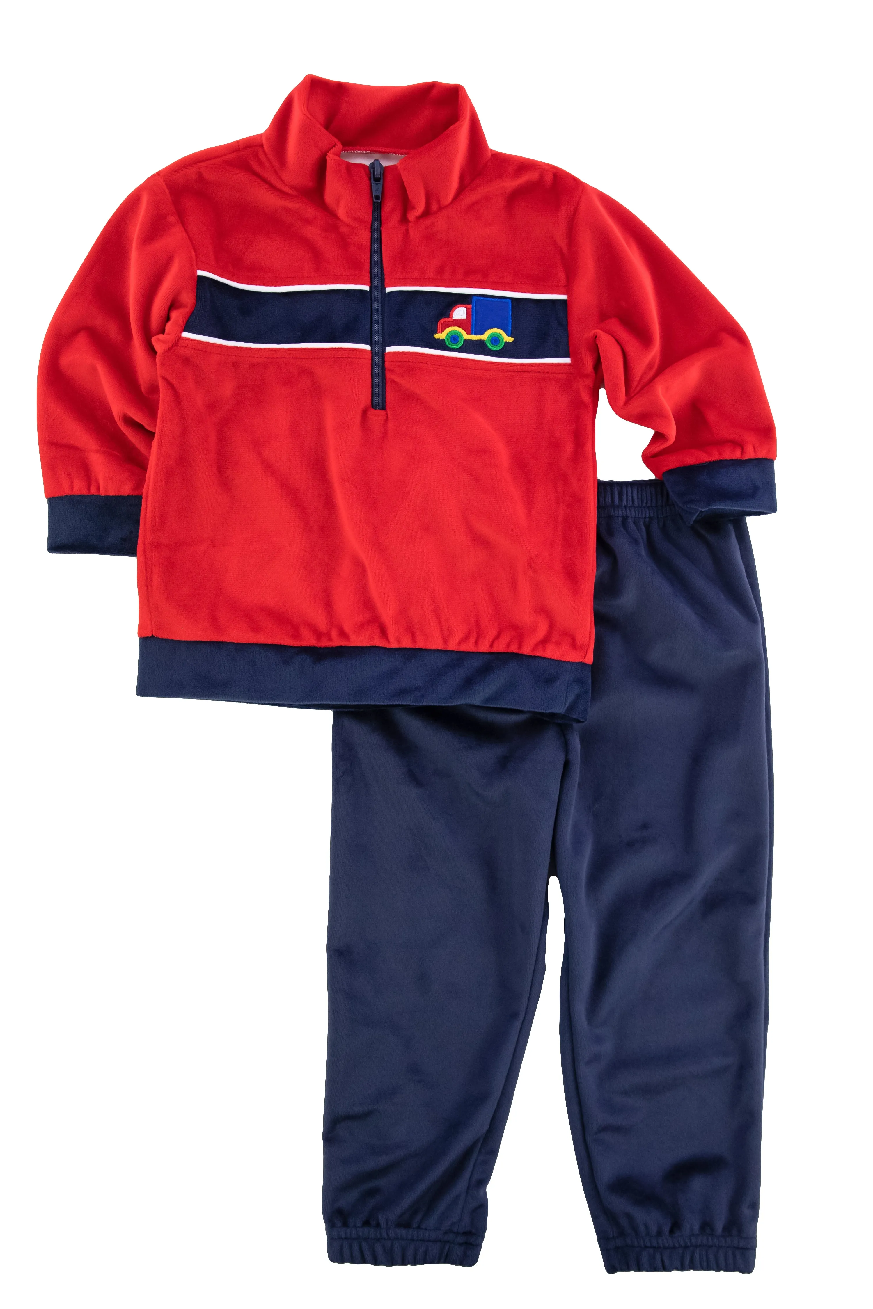 Velour Half Zip With Truck