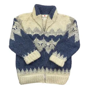 VINTAGE 1950s STYLE MENS CANADA COWICHAN GRAPHIC KNIT ROCKABILLY CARDIGAN L 42”