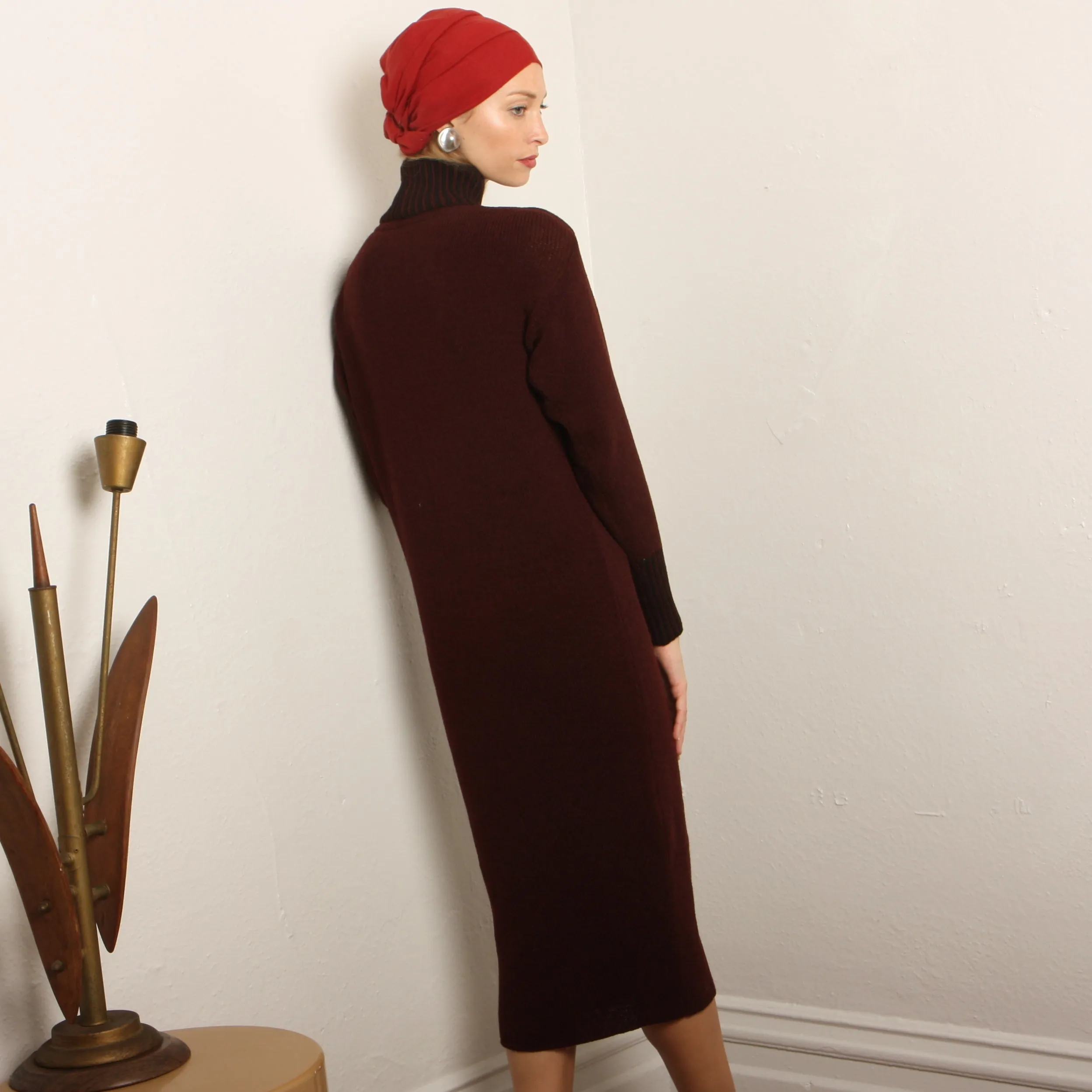 Vintage 80's Brenda Horan Oxblood Santana Knit Dress