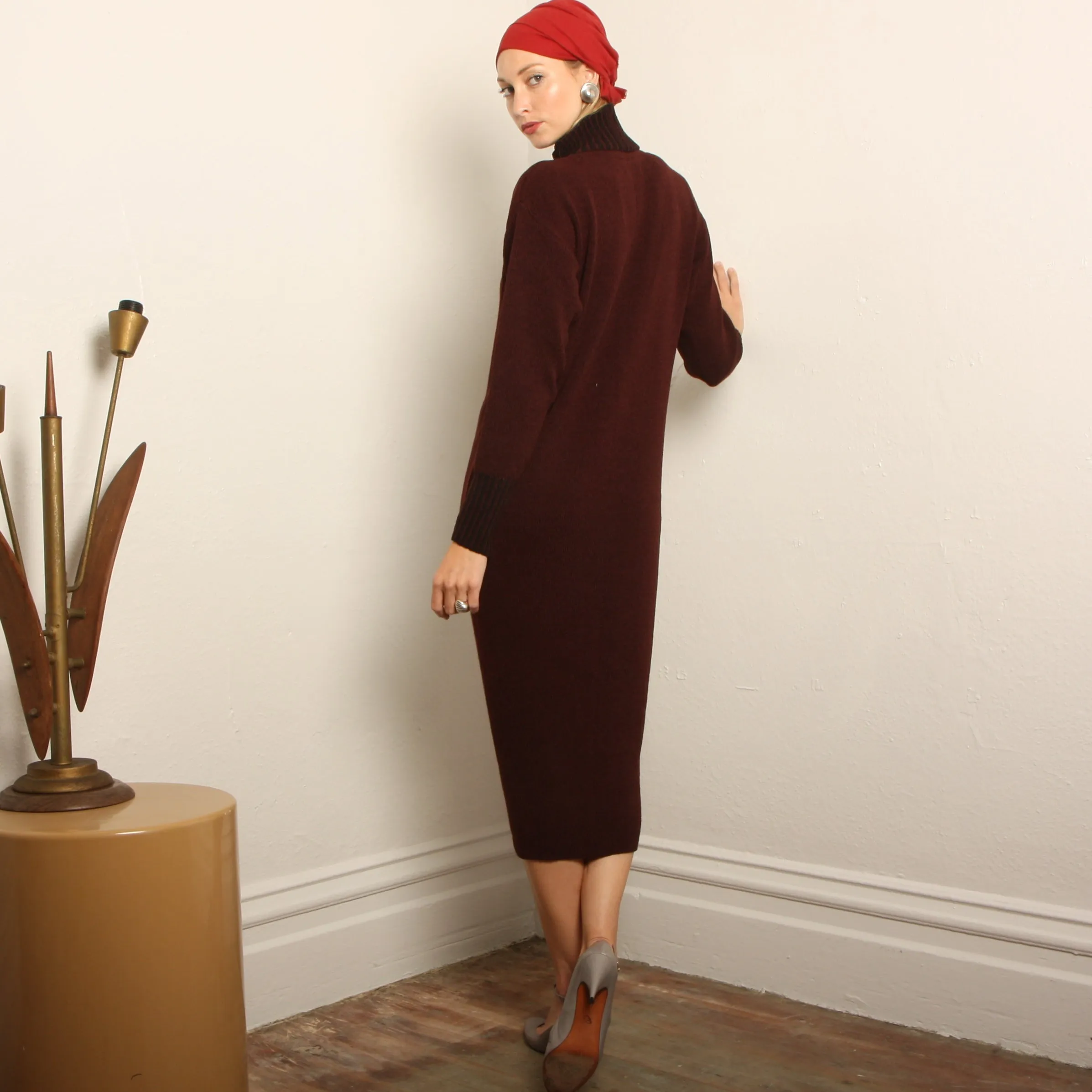 Vintage 80's Brenda Horan Oxblood Santana Knit Dress
