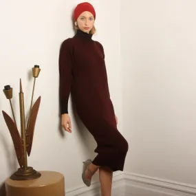 Vintage 80's Brenda Horan Oxblood Santana Knit Dress