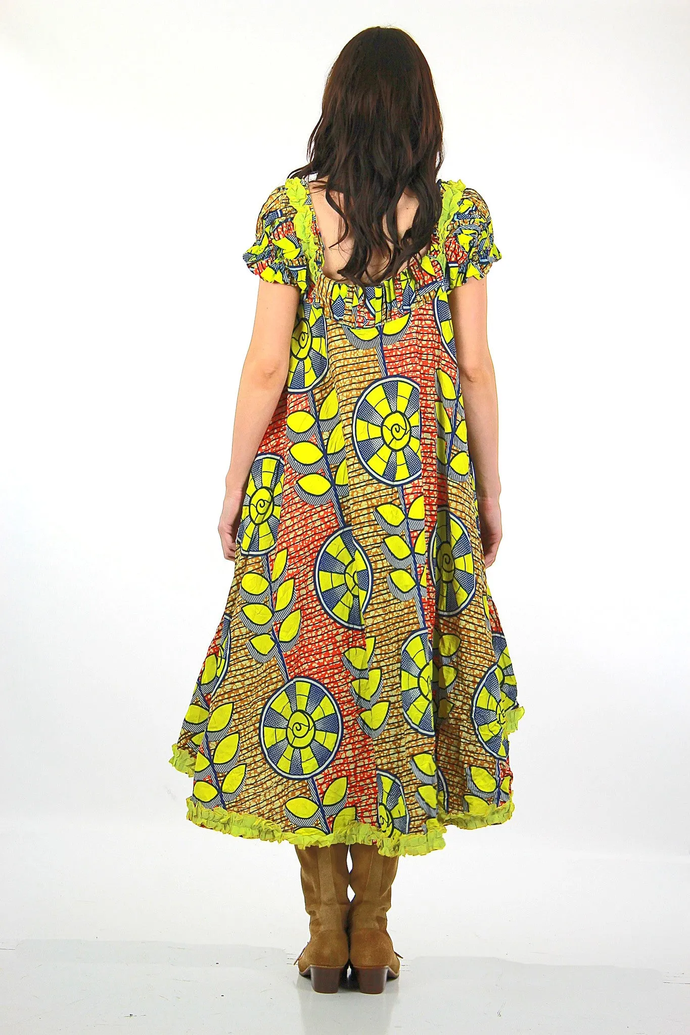 Vintage floral tent dress hippie boho festival psychedelic maxi