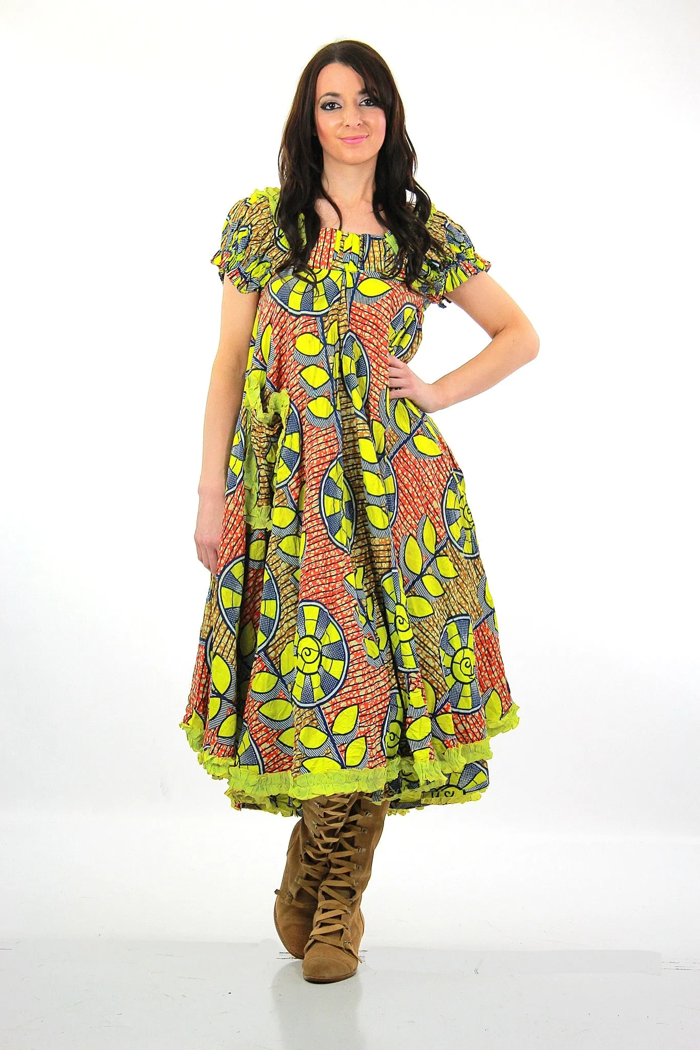 Vintage floral tent dress hippie boho festival psychedelic maxi