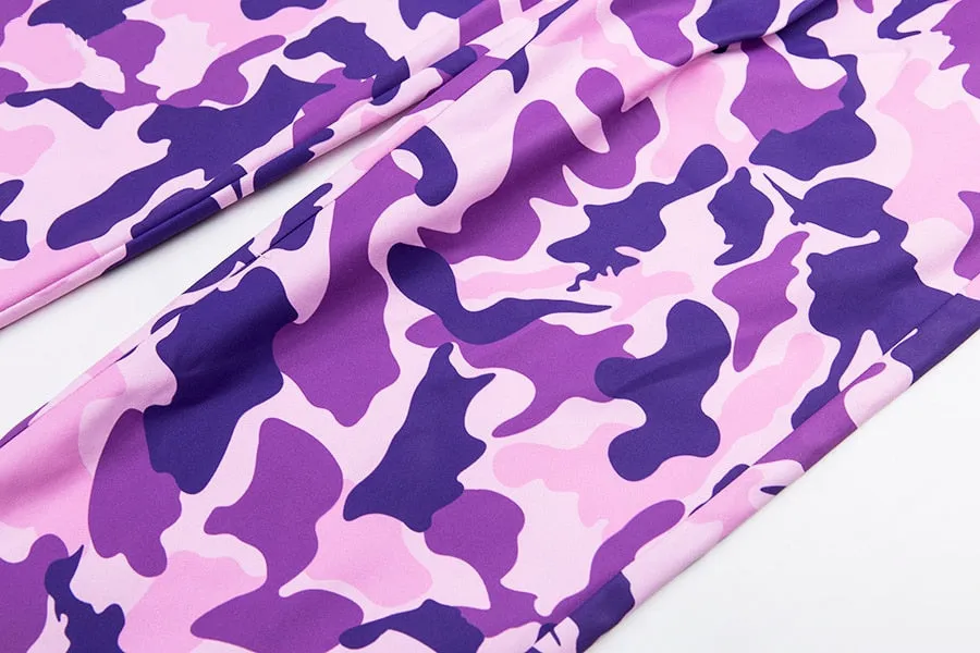 Women's Spring/Autumn High-Waist Camouflage Cargo Pants