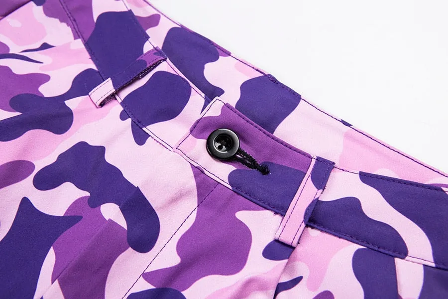 Women's Spring/Autumn High-Waist Camouflage Cargo Pants