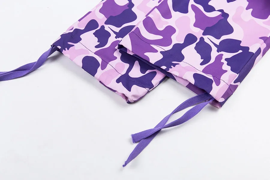 Women's Spring/Autumn High-Waist Camouflage Cargo Pants