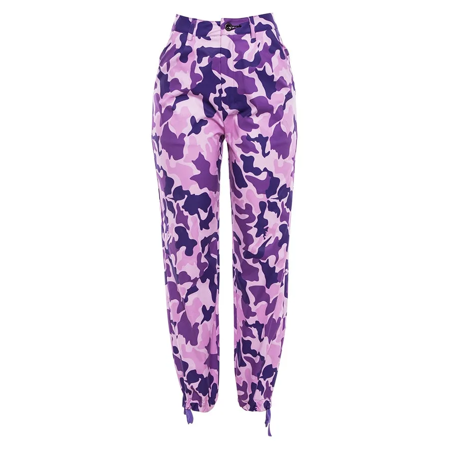 Women's Spring/Autumn High-Waist Camouflage Cargo Pants