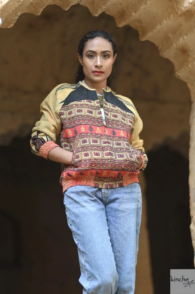X-Small, Noemi Jacket in a beautiful Vintage Print, Slightly Quilted
